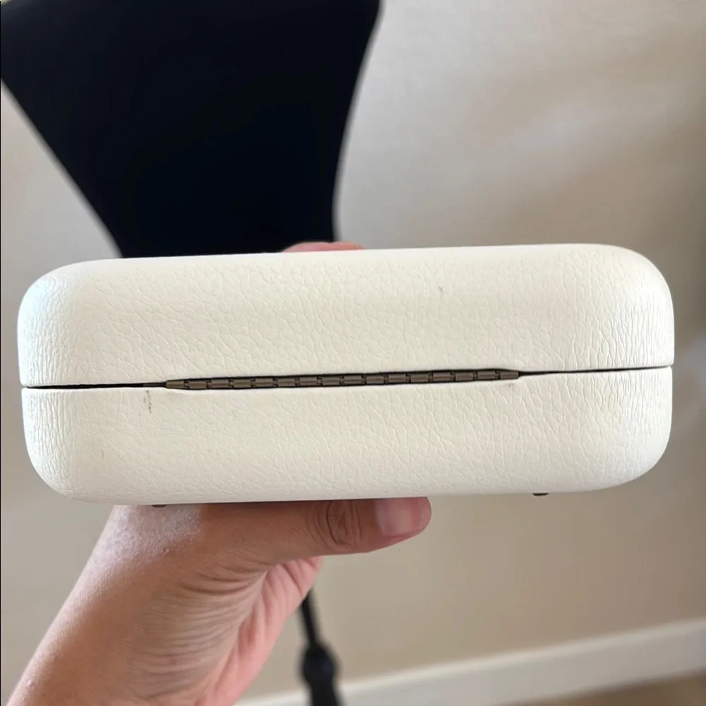 Chloé White and Gold Leather Sunglasses Eyewear Empty Case